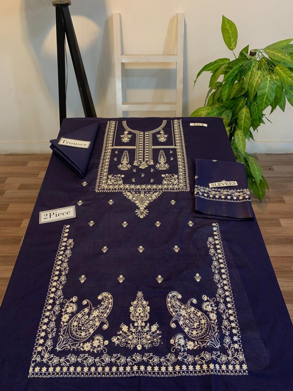 Embroidered 2Pc Dhanak Unstitched Winter Dress With EMB Patches - W606