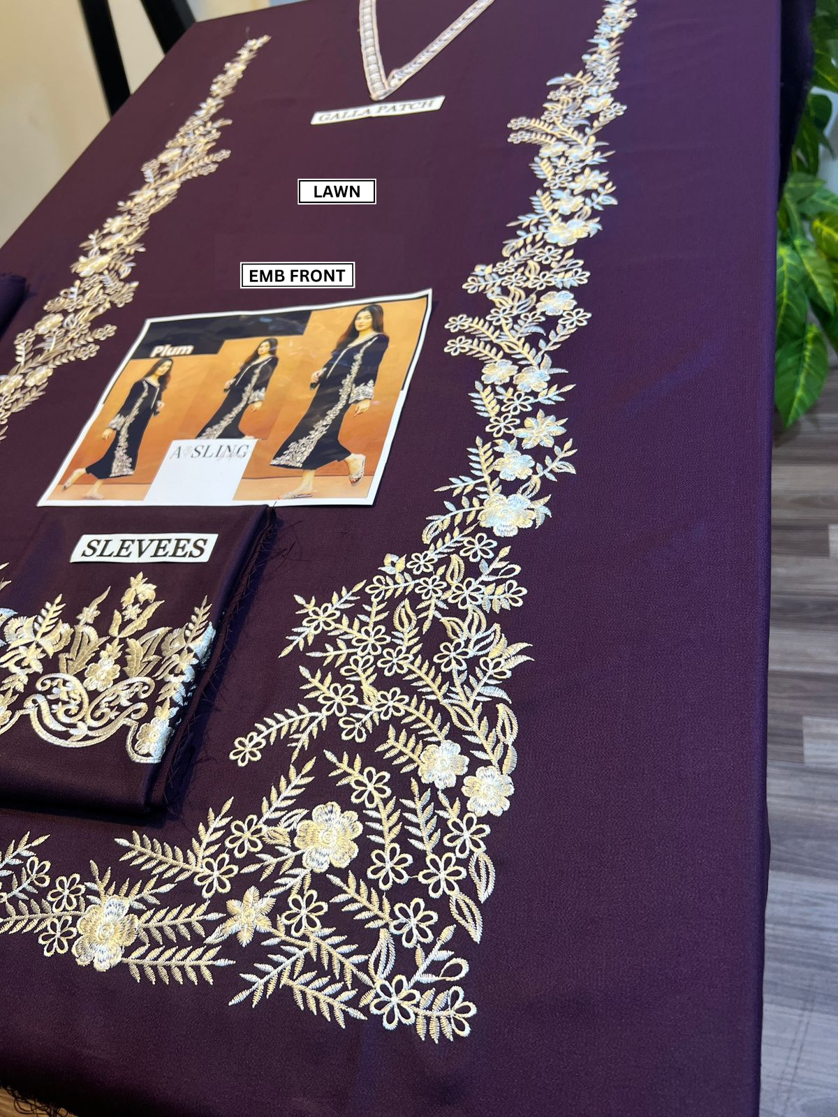 Embroidered 2Pc Dhanak Unstitched Winter Dress With EMB Patches - W04