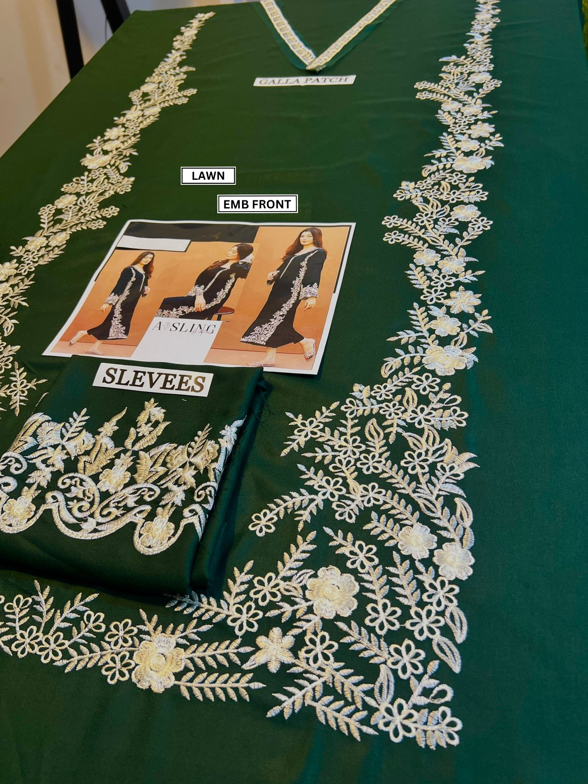 Embroidered 2Pc Dhanak Unstitched Winter Dress With EMB Patches - W02