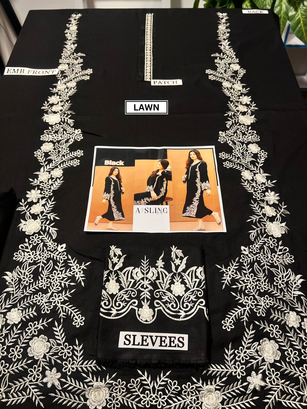 Embroidered 2Pc Dhanak Unstitched Winter Dress With EMB Patches - W01B