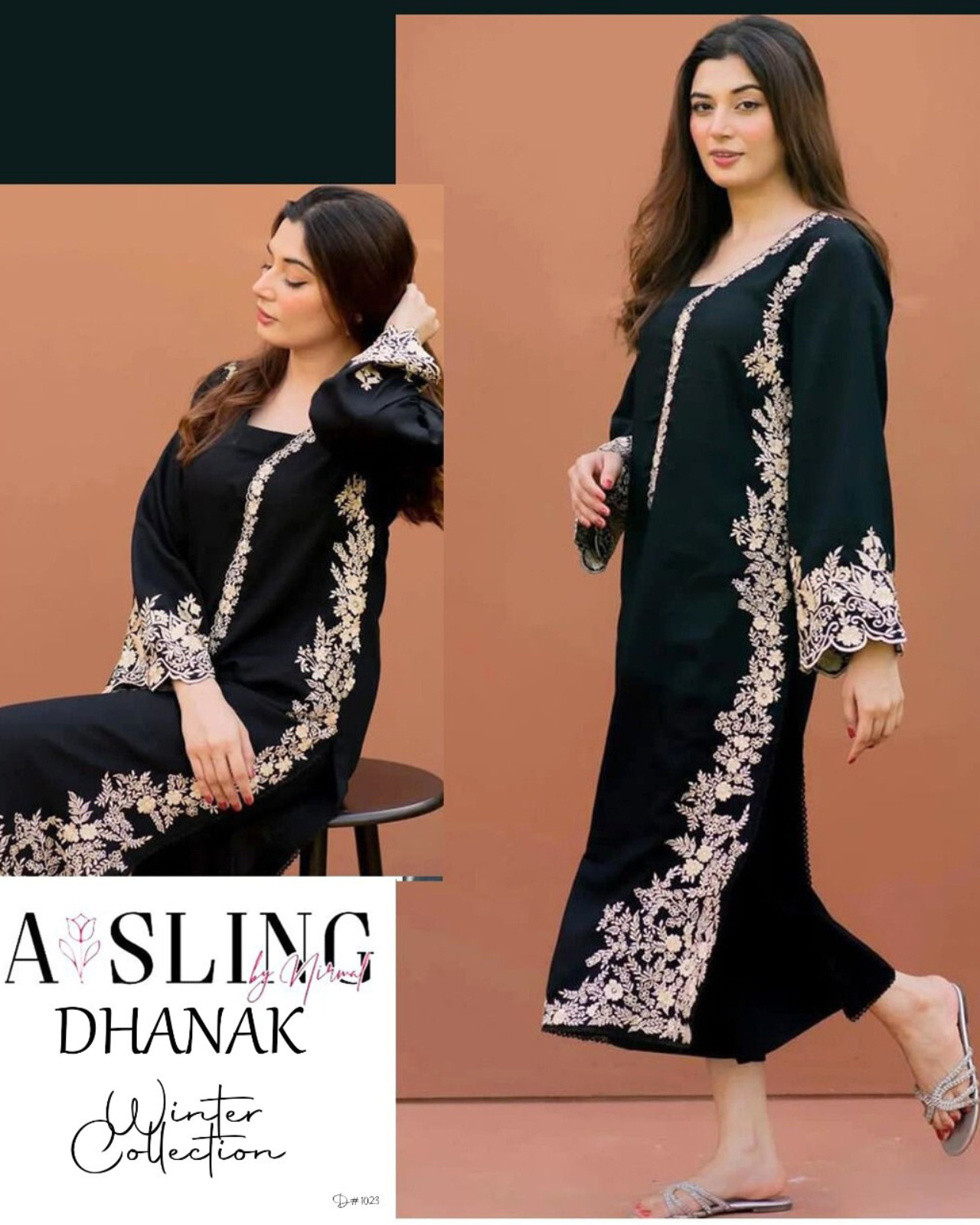 Embroidered 2Pc Dhanak Unstitched Winter Dress With EMB Patches - W01B