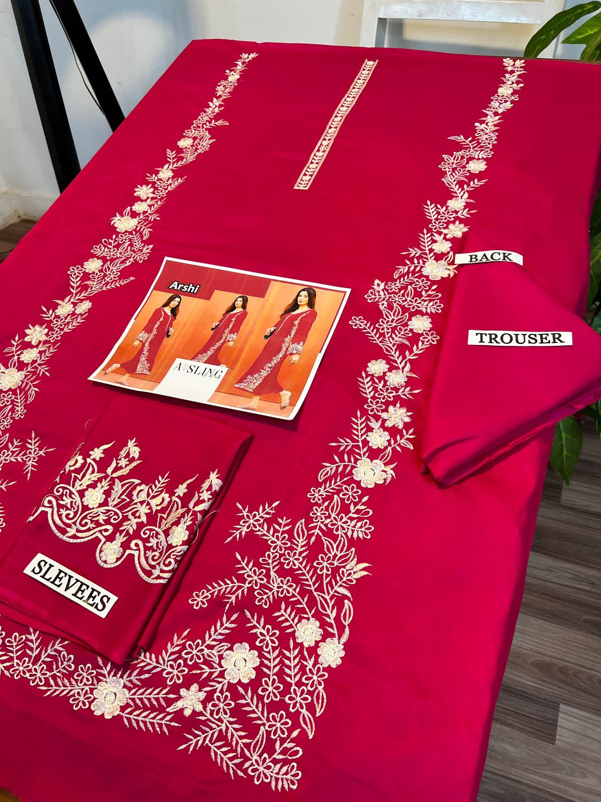 Embroidered 2Pc Dhanak Unstitched Winter Dress With EMB Patches - W602