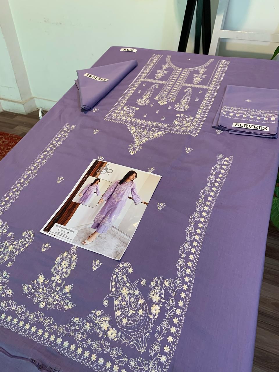 Embroidered 2Pc Dhanak Unstitched Winter Dress With EMB Patches - W601