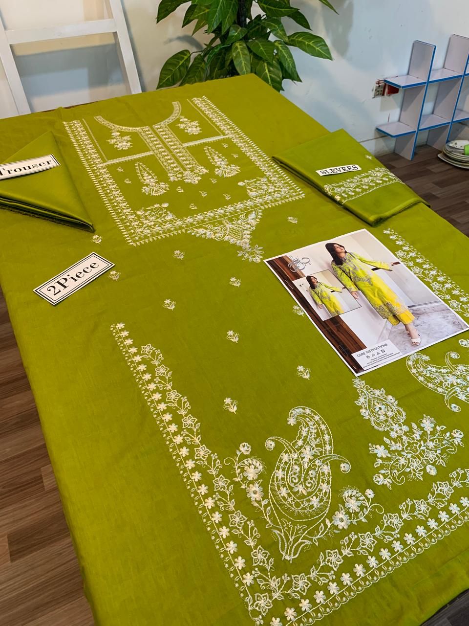 Embroidered 2Pc Dhanak Unstitched Winter Dress With EMB Patches - W610