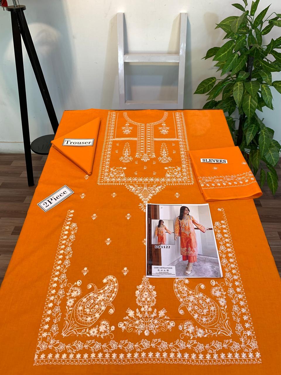 Embroidered 2Pc Dhanak Unstitched Winter Dress With EMB Patches - W1123