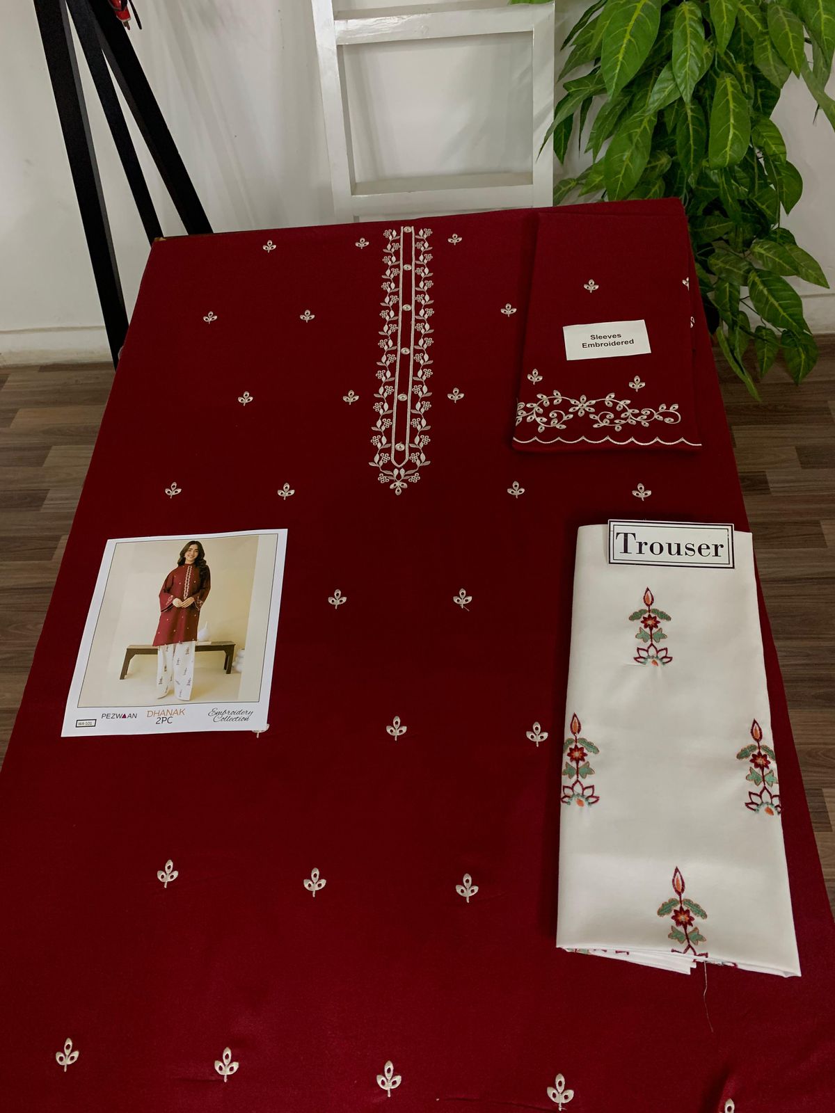 Embroidered 2Pc Dhanak Unstitched Winter Dress With EMB Patches - WA-101