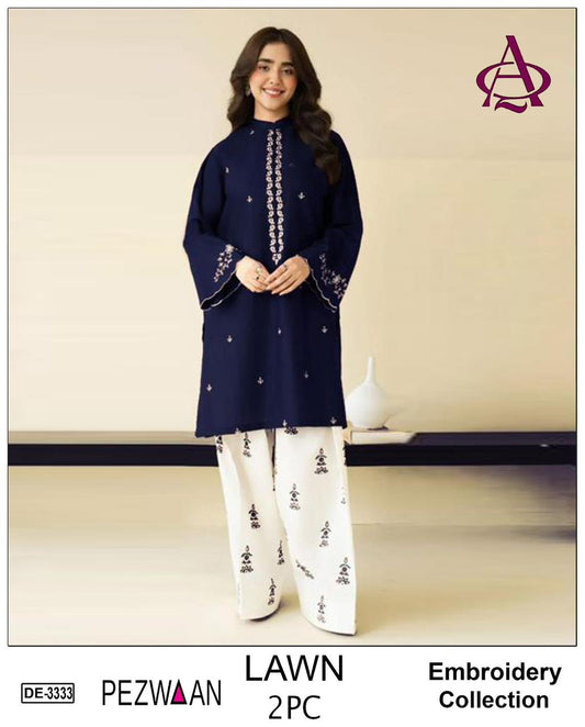 Embroidered 2Pc Lawn Unstitched Summer Dress DE-33B