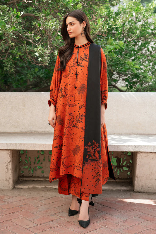 Khaddar Printed 3PC Unstitched With Khaddar Shawl- P116
