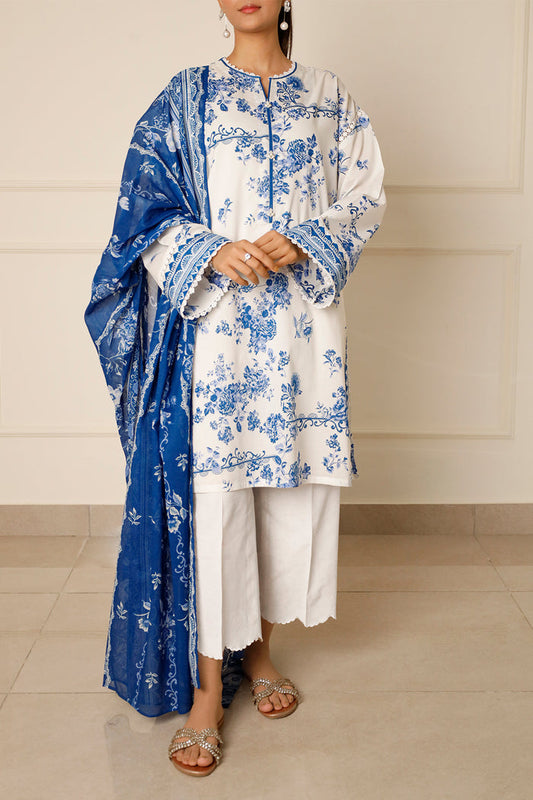 Khaddar Printed 3PC Unstitched With Khaddar Shawl- P120