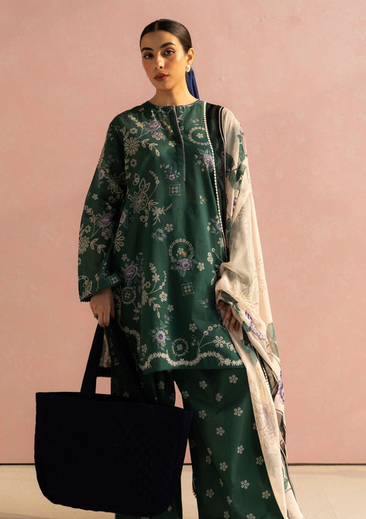 Khaddar Printed 3PC Unstitched With Khaddar Shawl- P121