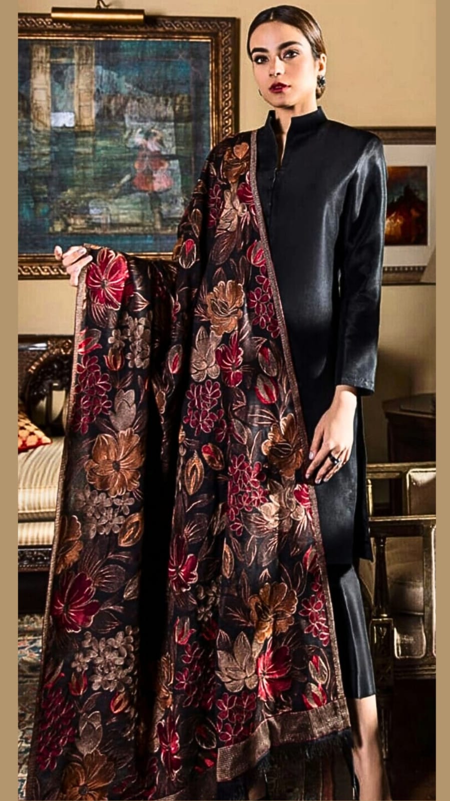 Fully Embroidered 3PC Dress With Heavy EMB Shawl - W21A