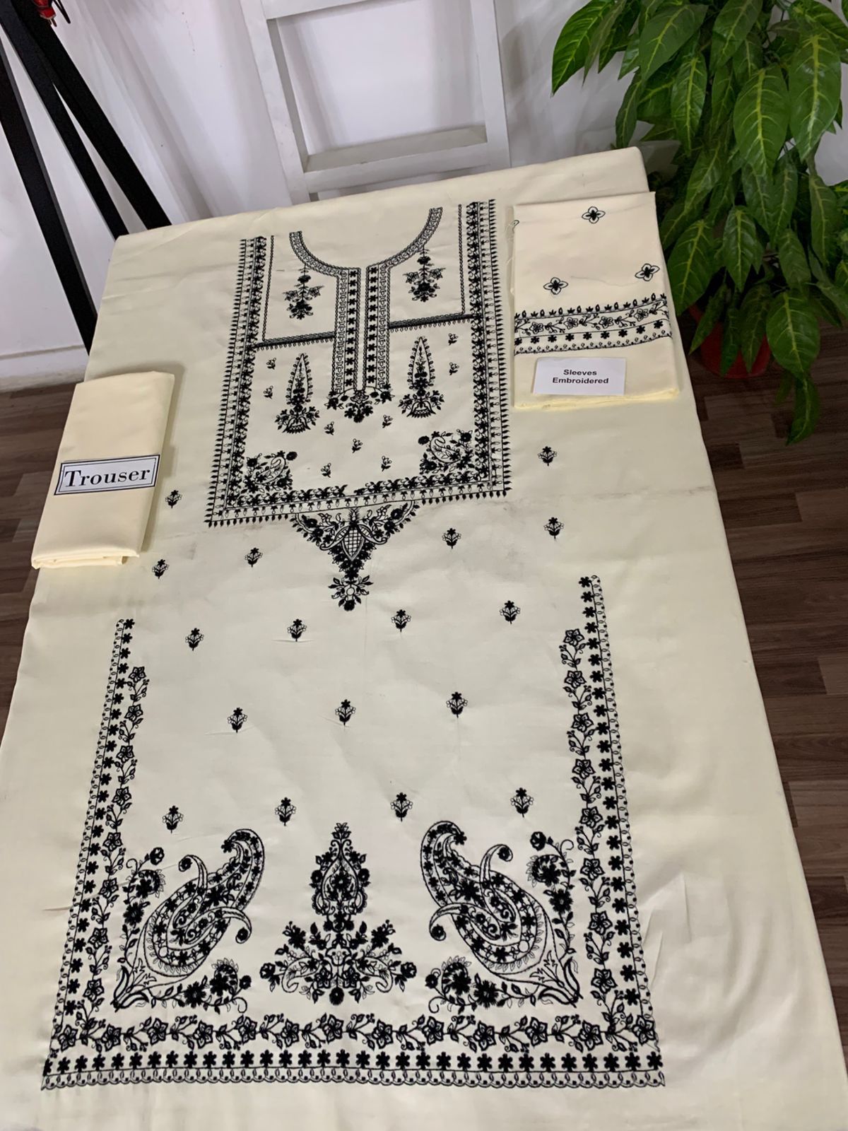 EMB 2Pc Dhanak Unstitched Winter Dress With EMB Patches - W629
