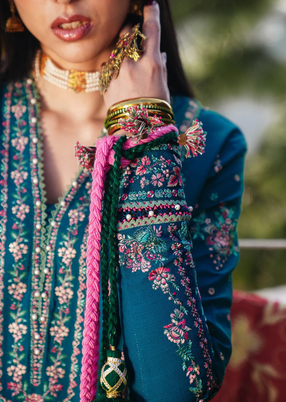 EMB 3PC Dhanak Unstitched Winter Dress With Printed Shawl- W125
