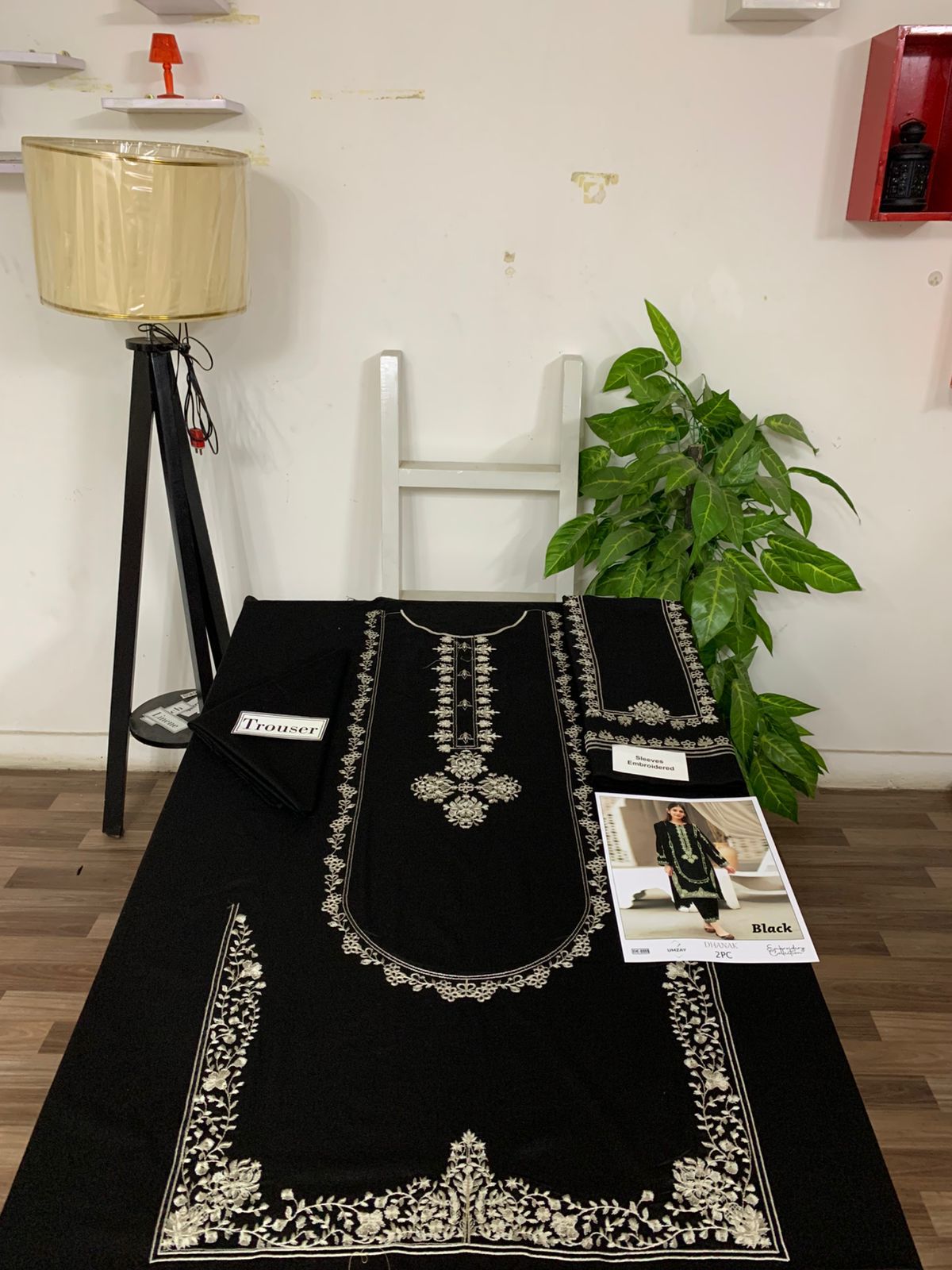 Embroidered 2Pc Dhanak Unstitched Winter Dress With EMB Patches - DE-55B