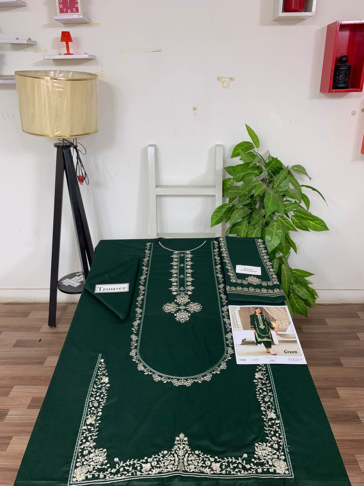 Embroidered 2Pc Dhanak Unstitched Winter Dress With EMB Patches - DE-55G