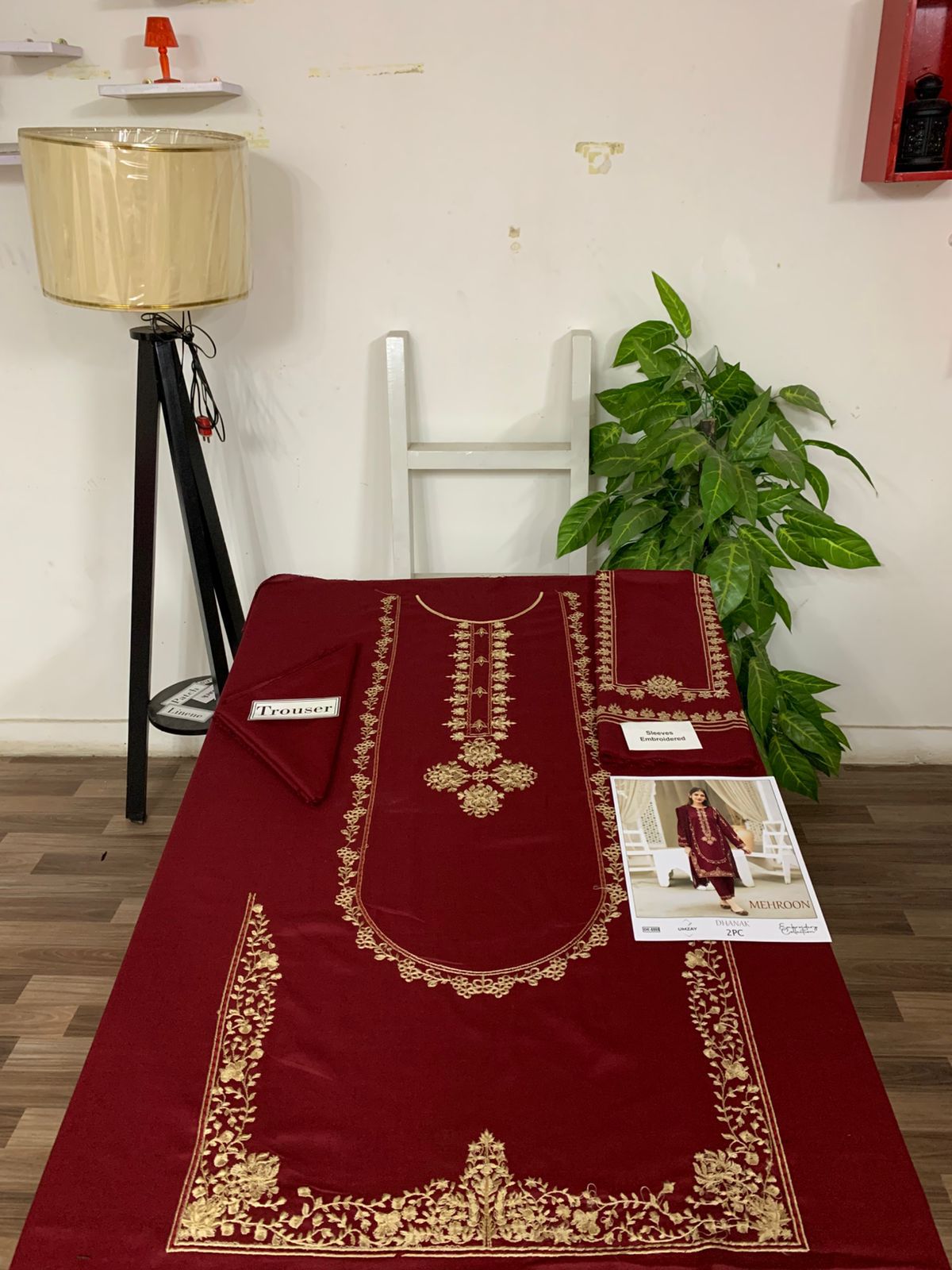 Embroidered 2Pc Dhanak Unstitched Winter Dress With EMB Patches - DE-55M