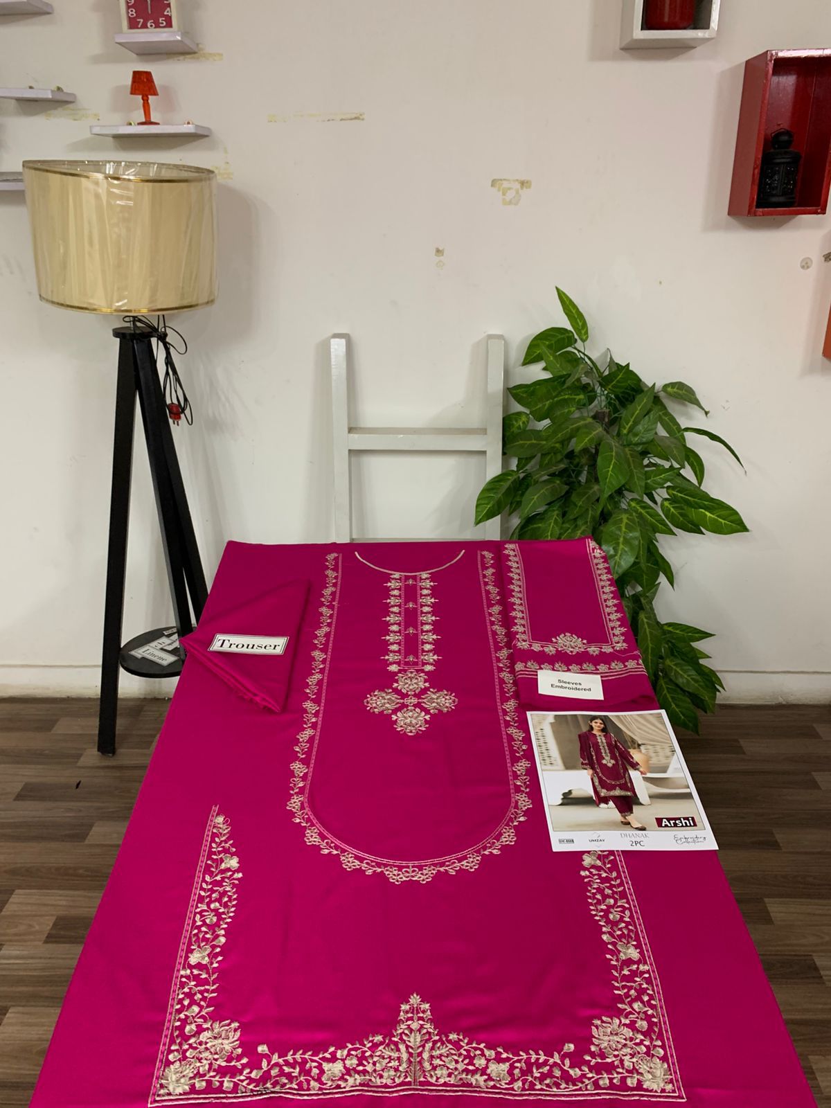 Embroidered 2Pc Dhanak Unstitched Winter Dress With EMB Patches - DE-55A