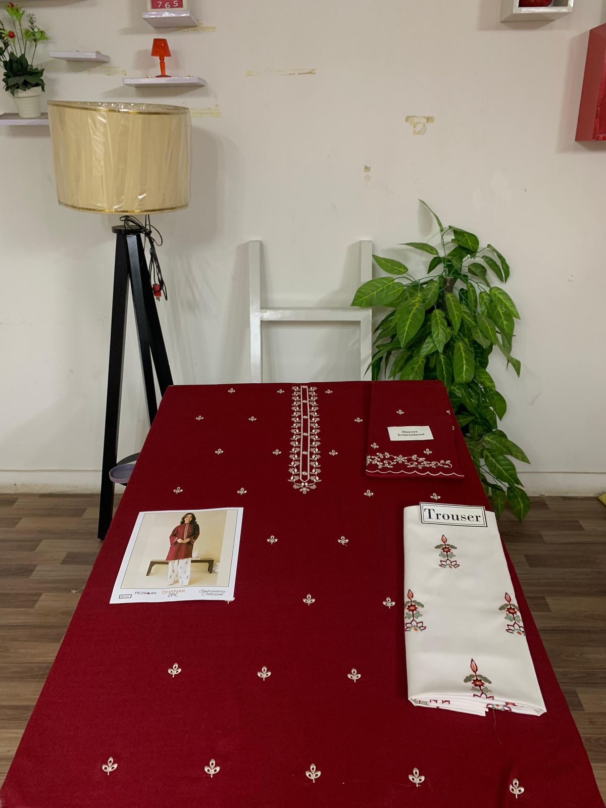 Embroidered 2Pc Dhanak Unstitched Winter Dress With EMB Patches - WA-101