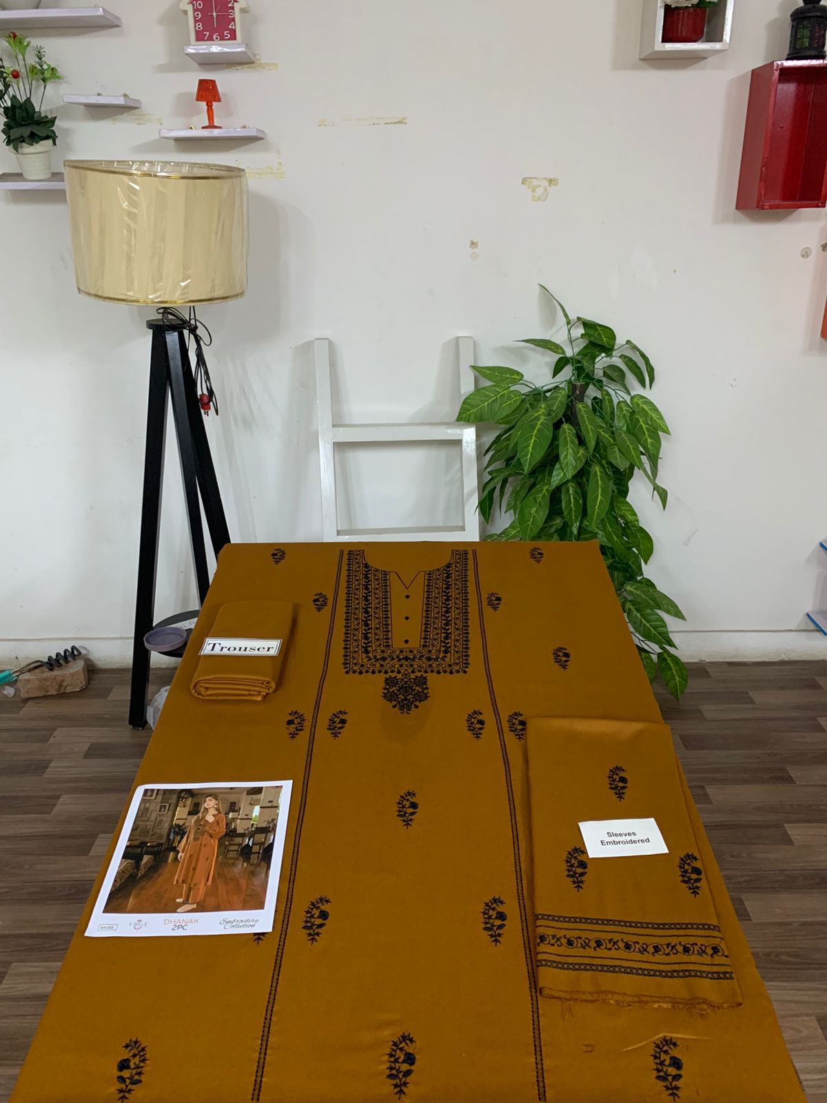 Embroidered 2Pc Dhanak Unstitched Winter Dress With EMB Patches - WQ101