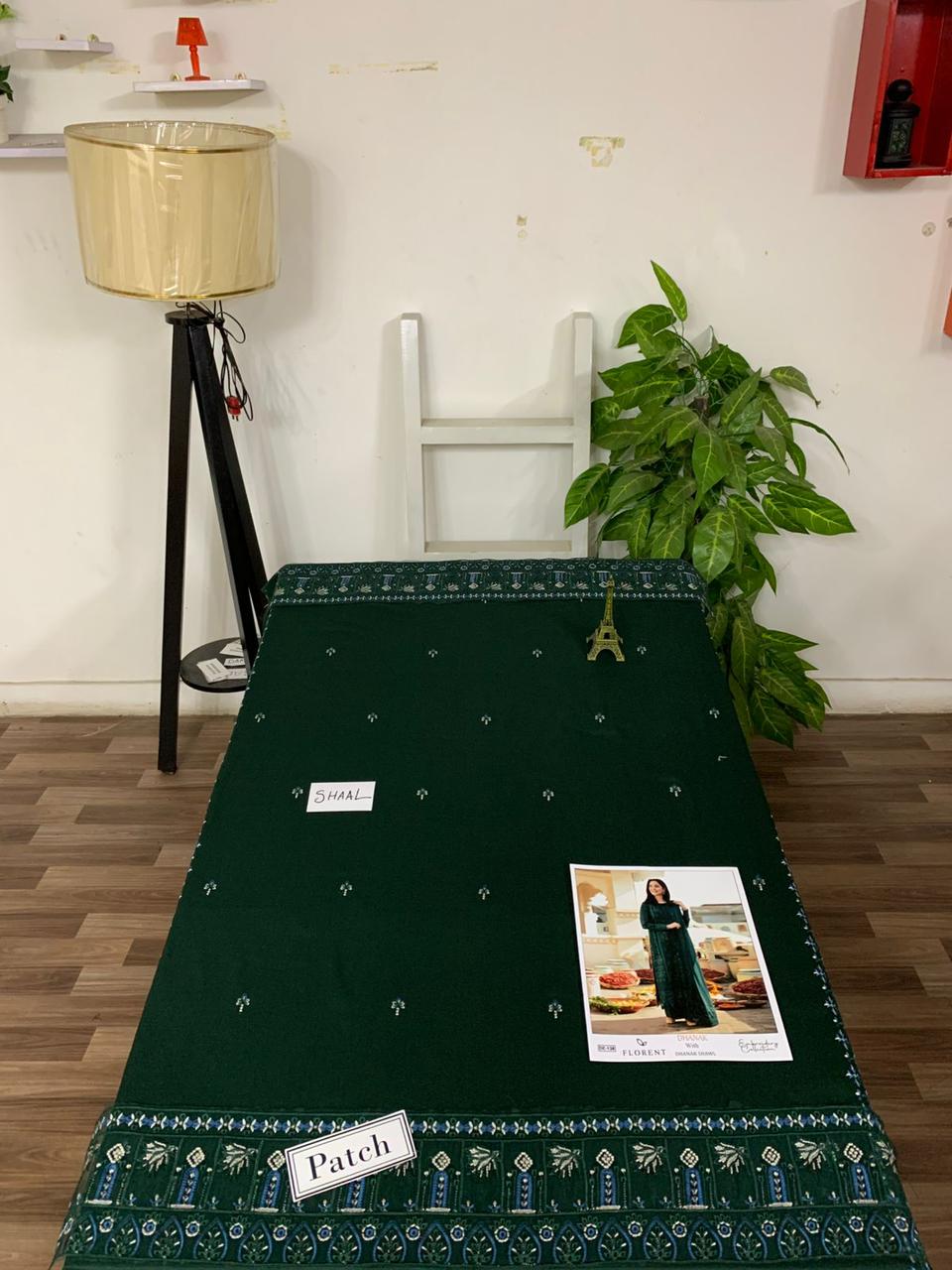 EMB 3PC Dhanak Unstitched Winter Dress With EMB Shawl- DE-138