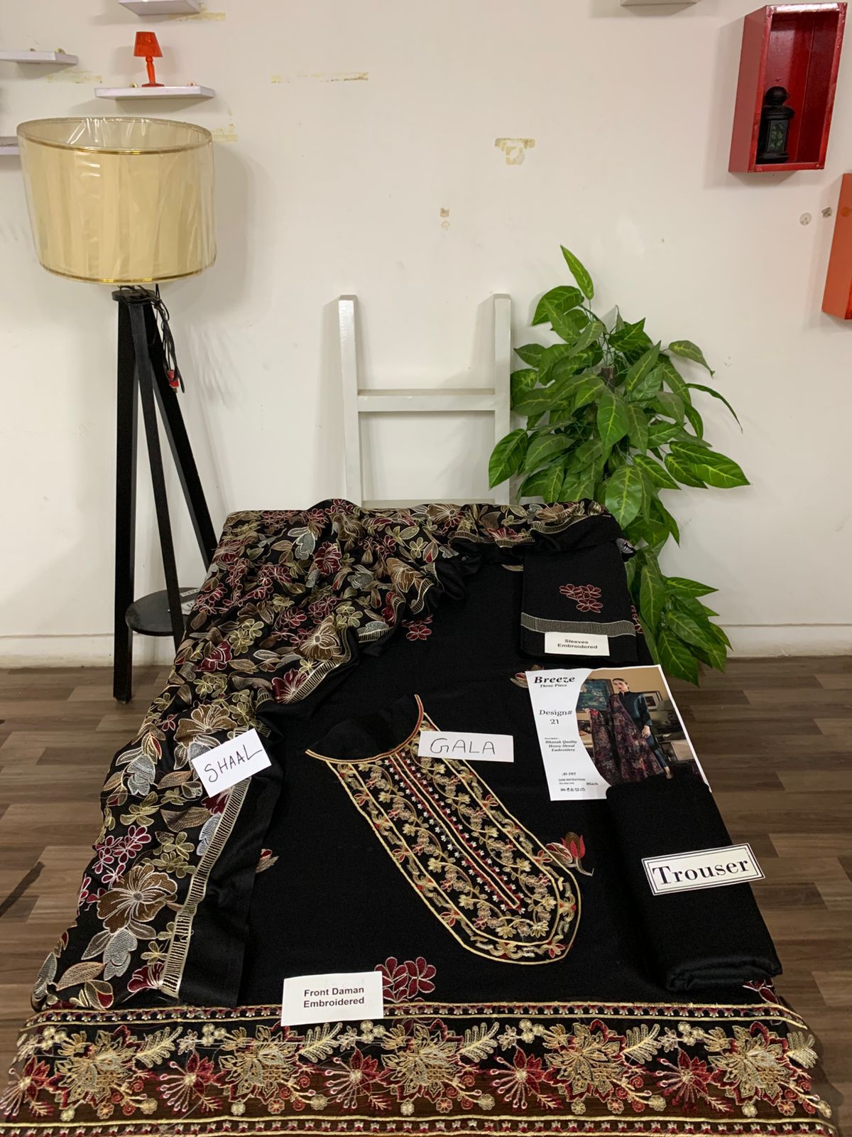 Fully Embroidered 3PC Dress With Heavy EMB Shawl - W21A