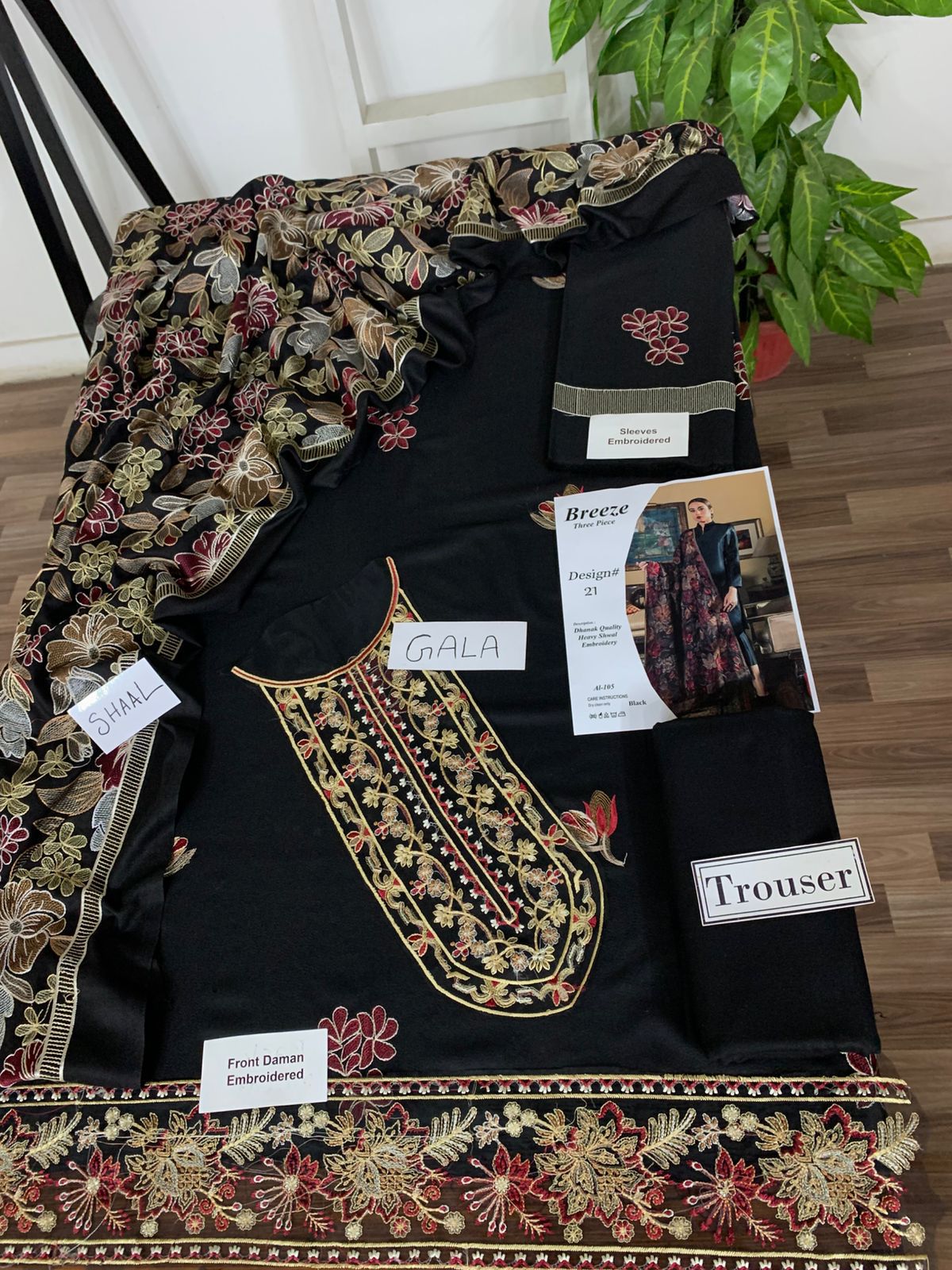 Fully Embroidered 3PC Dress With Heavy EMB Shawl - W21A