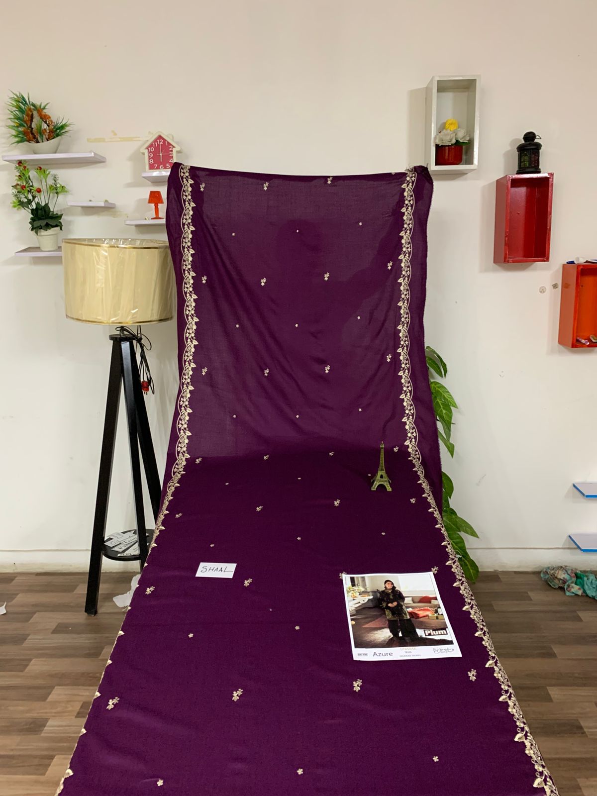 EMB 3PC Dhanak Unstitched Winter Dress With EMB Shawl- DE-136PR