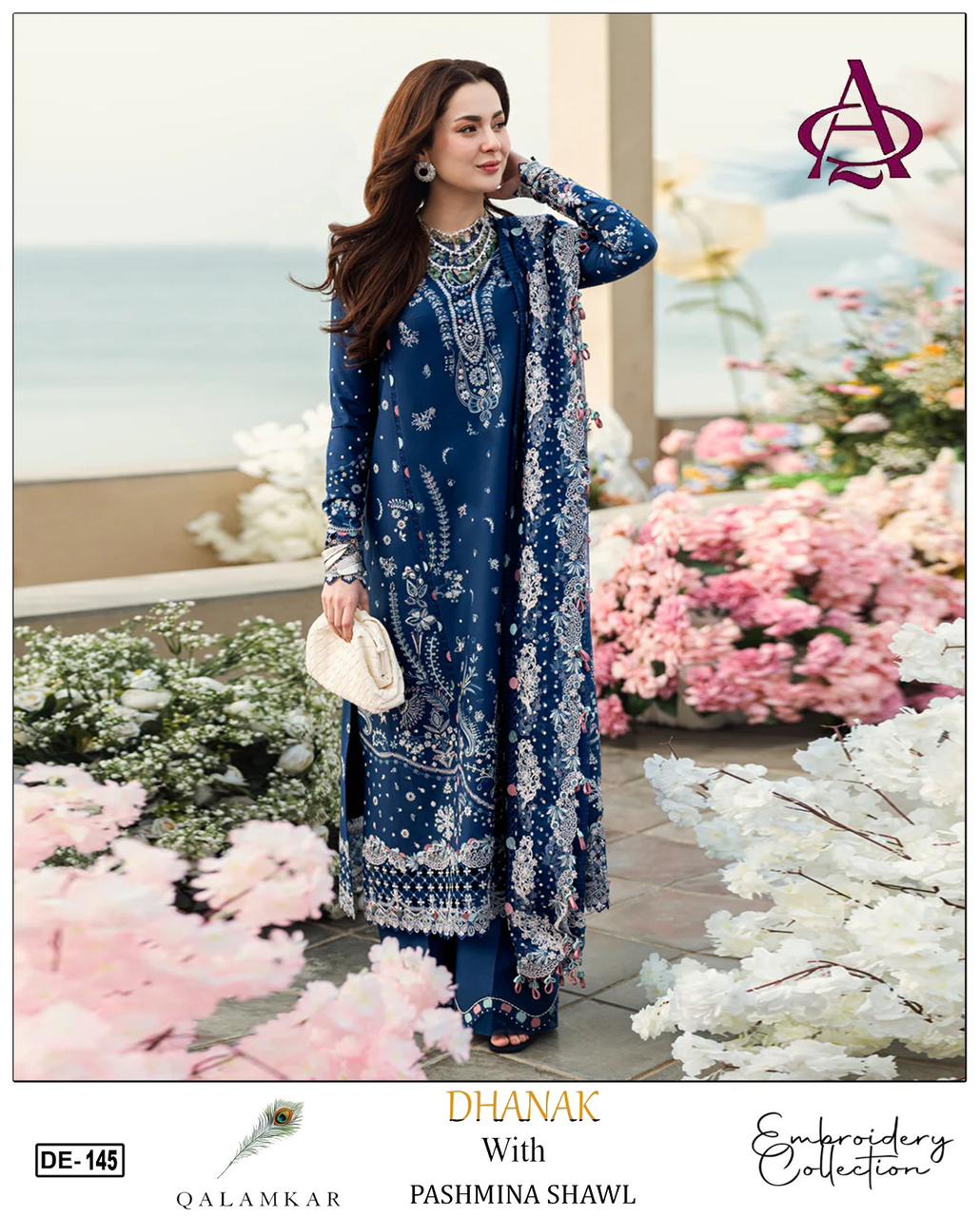 Fully EMB 3PC Unstitched Winter Dress With EMB Shawl- DE-145