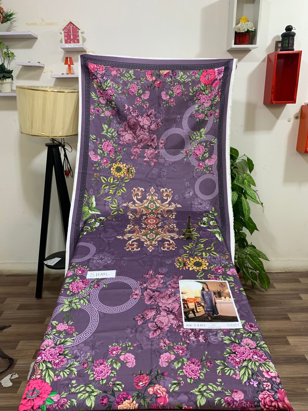 EMB 3PC Unstitched Winter Dress With Pashmina Printed Shawl- DE-146