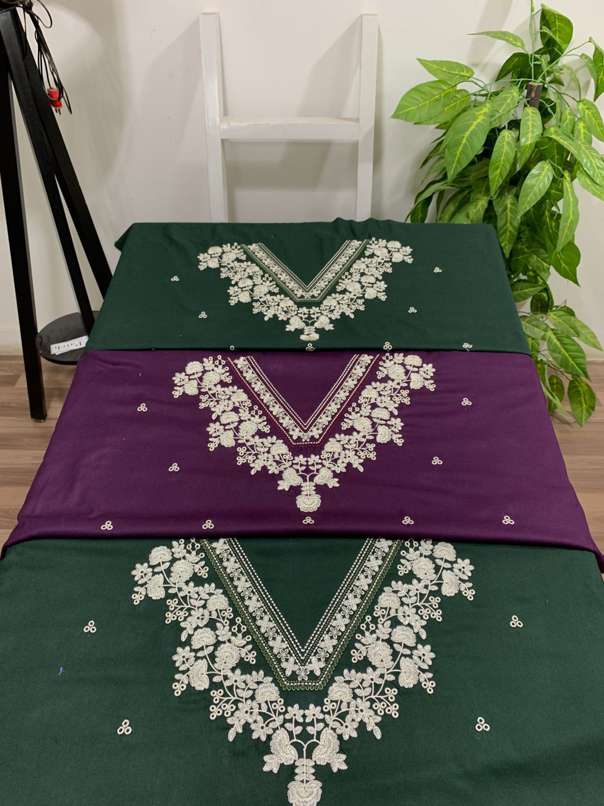 Embroidered 2Pc Dhanak Unstitched Winter Dress With EMB Patches - W630