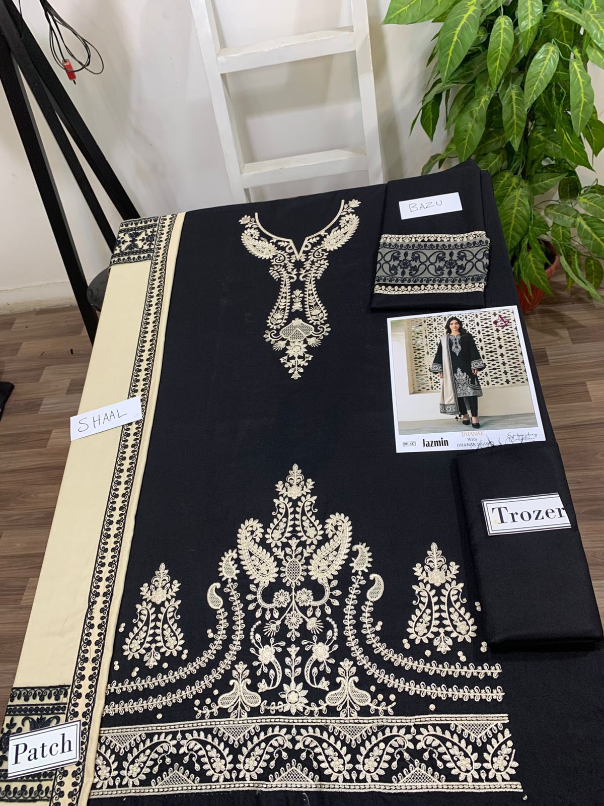 Fully EMB 3PC Unstitched Winter Dress With EMB Shawl- DE-147