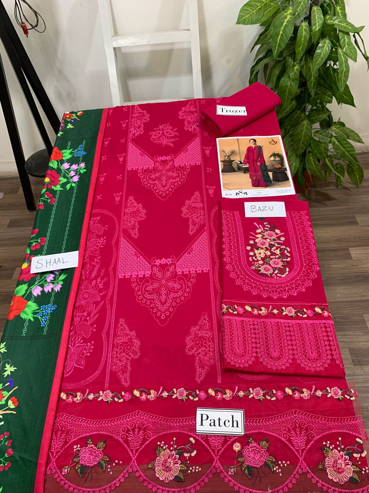 EMB 3PC Winter Unstitched With Pashmina Printed Shawl- DE-148