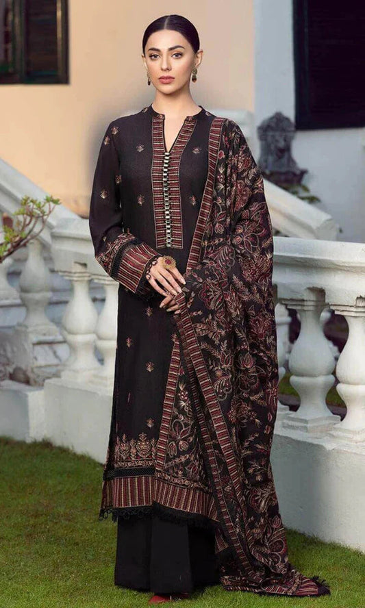 Fully Embroidered 3PC Dress With Dhanak Heavy EMB Shawl - DH022